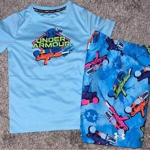 Under Armour Kids Swim Set in Light Blue and Multicolor